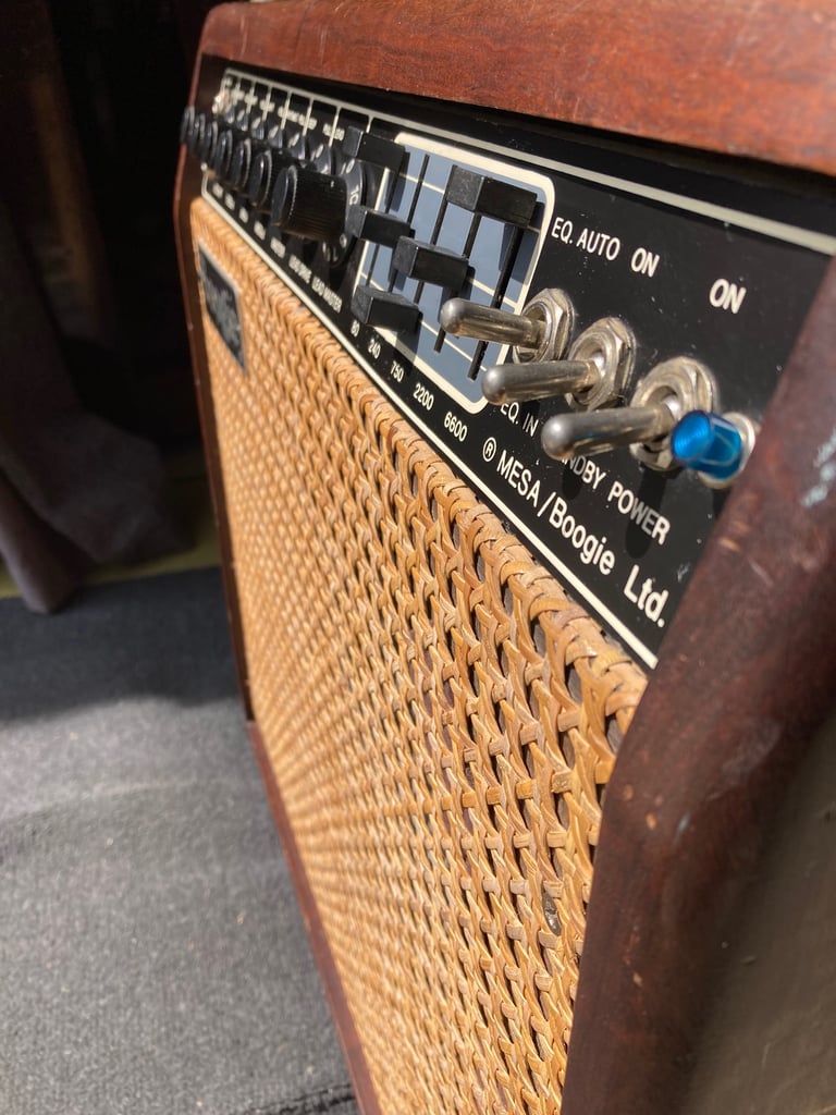 Mesa Boogie Mark III Purple Stripe with wheeled flight case