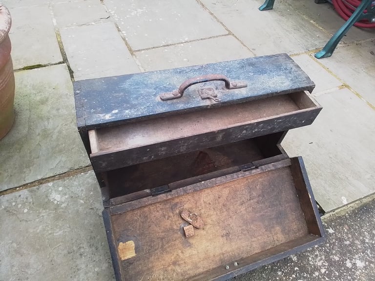 Old wooden toolbox