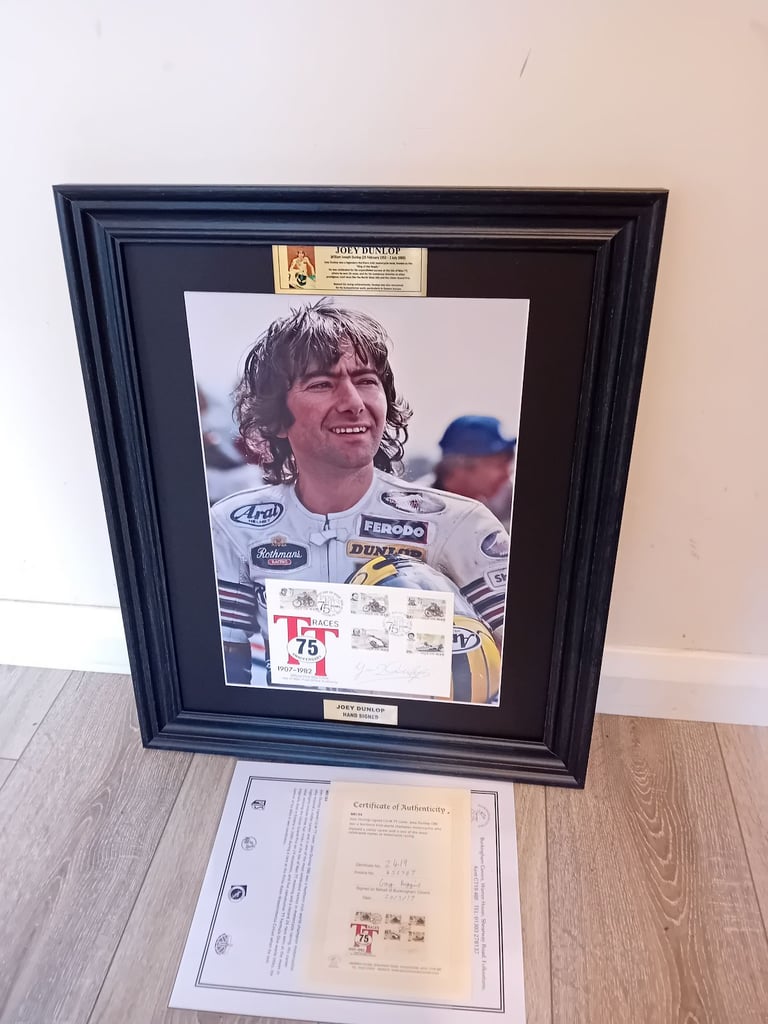 image for JOEY DUNLOP Hand signed autograph framed