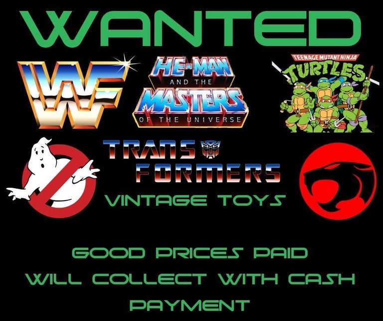 image for  Want to buy action man Star Wars TMNT Mego He-man Cash waiting …