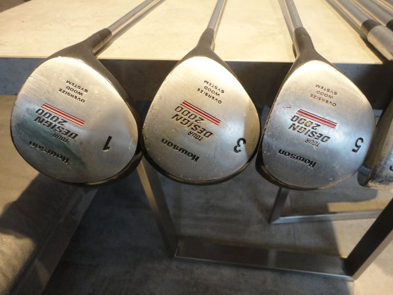Various golf clubs, various prices, sets, irons, taylormade, macgregor, howson etc