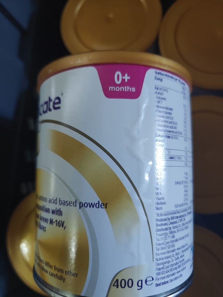 7 X Nutricia Neonate LCP Milk Formula 400g Tin