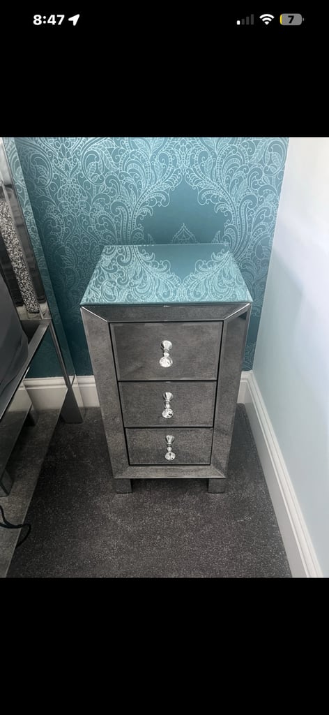 Mirrored bedside cabinets x 2 