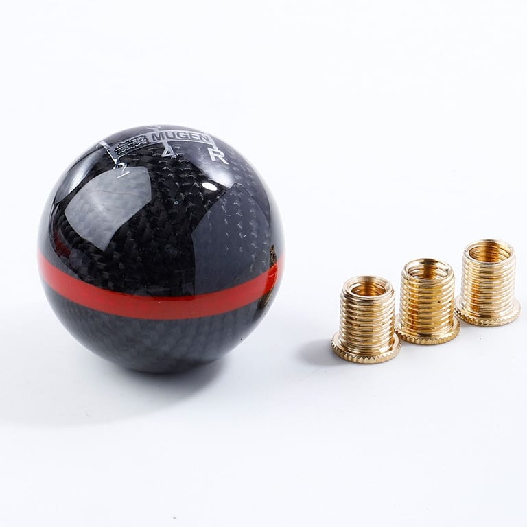 Mugen universal Carbon Fiber Gear Knob – Stylish 5-Speed Manual Car Accessory