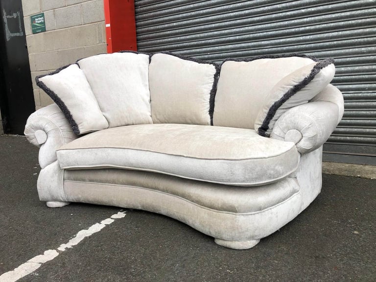 Grey Velvet 3 Seater Sofa 