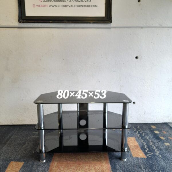 Black glass tv unit 80cm x 45cm x 53cm, Ref:15318 £10.00