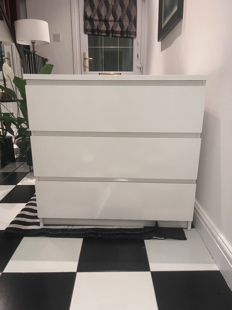 image for IKEA set 3 white drawers , 