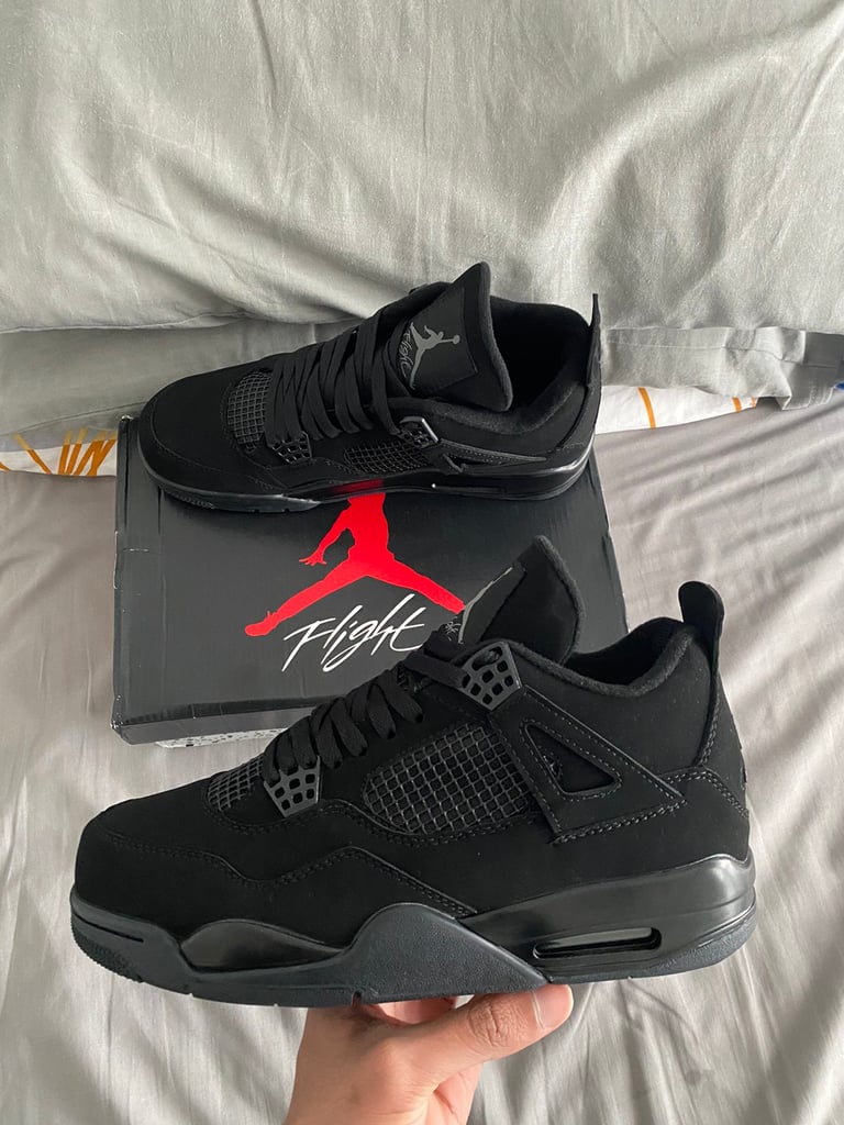 Mens nike air jordan 4 retro Black cat size UK 9 | in Dagenham, London |  Gumtree