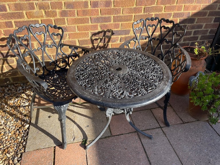 image for Vintage Metal Garden Table and Chairs Patio Furniture 