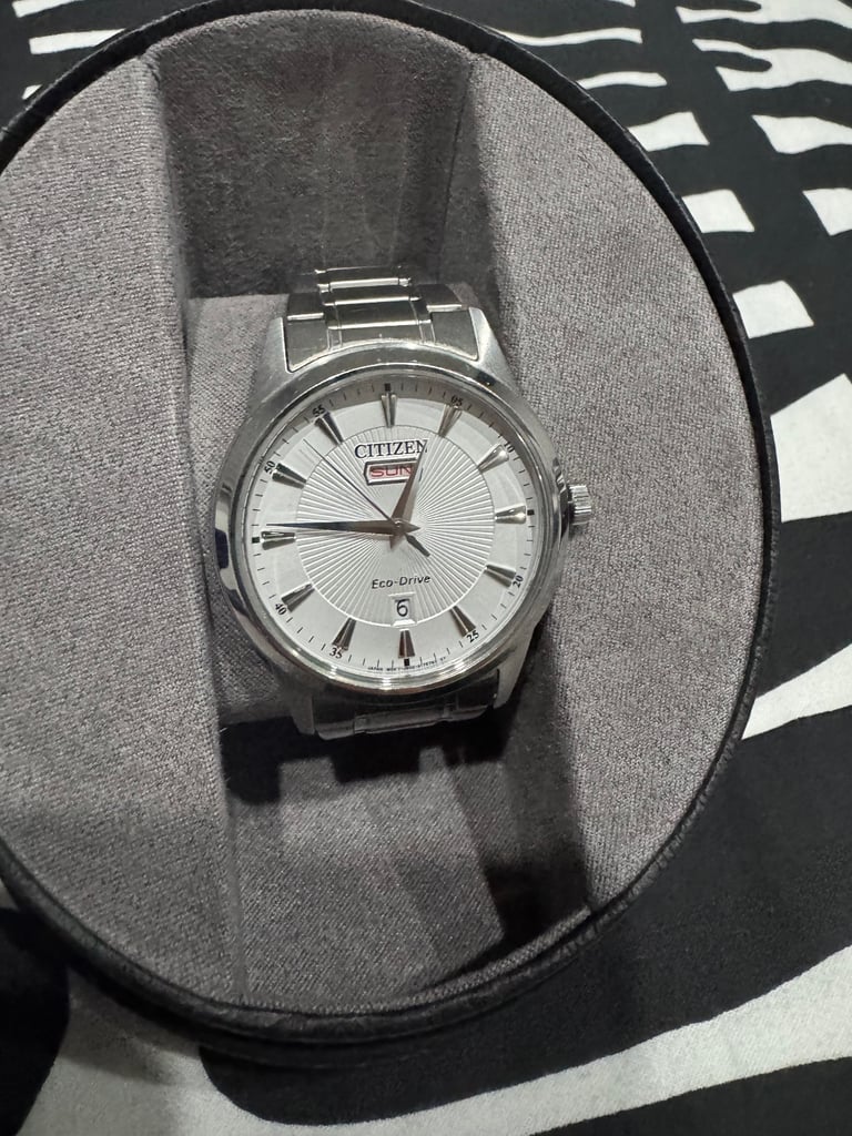 image for Citizen white dial stainless steel watch