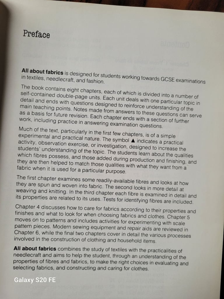 Vintage 1986 GCSE Textbook: All About Fabrics - An Introduction to Needlecraft