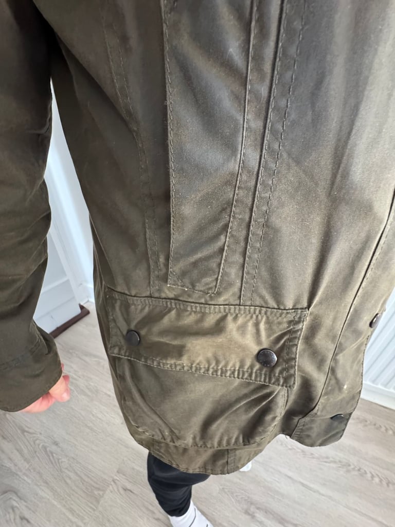 Womens Barbour Retail Beadnell olive waxed jacket size UK 14 Immaculate Tartan