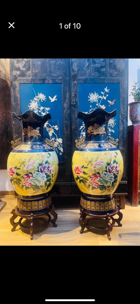image for Pair off Chinese extra large vases with stands
