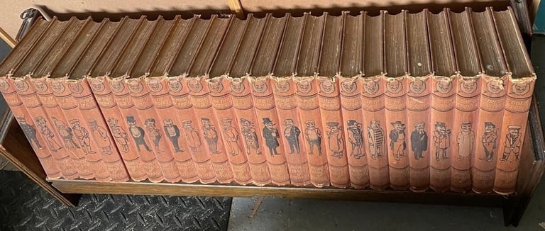 image for Mr Punch Library of Humour -- Full Hardcovered complete set of 25 Volumes with Stand 1905