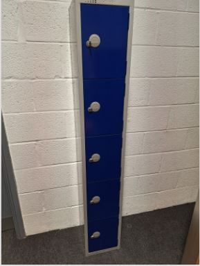 New Metal Dark Blue 5 Door Office Locker