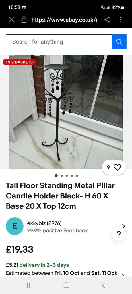 Tall Decorative Cream Metal Floor Standing Candle Holder 