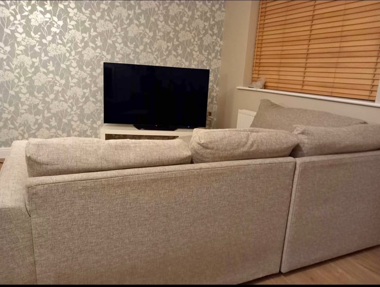 Beige L shape sofa  