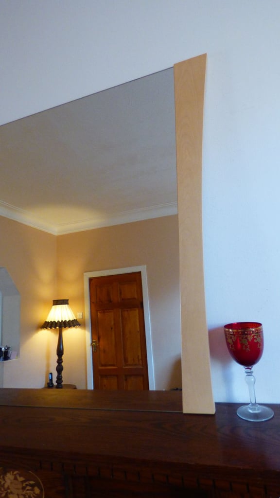 Extra Large Art Deco Style Mirror 2 Beech Panel 118x102 cm Perfect