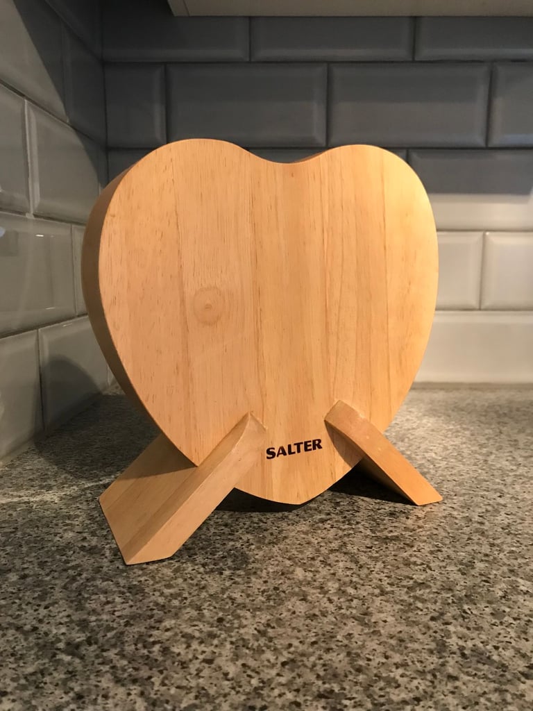 image for Salter wooden heart-shaped kitchen utensil storage block