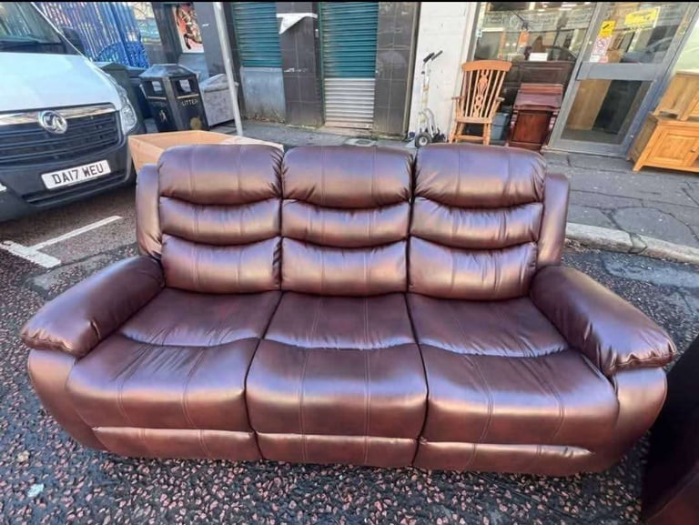 image for  3 and 2 set 💺 Oxblood brown with a slight shade of black running through it —sofa