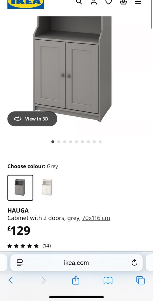 HAUGA Cabinet with 2 doors, grey