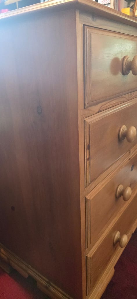 Wax Pine Five Drawer Chest