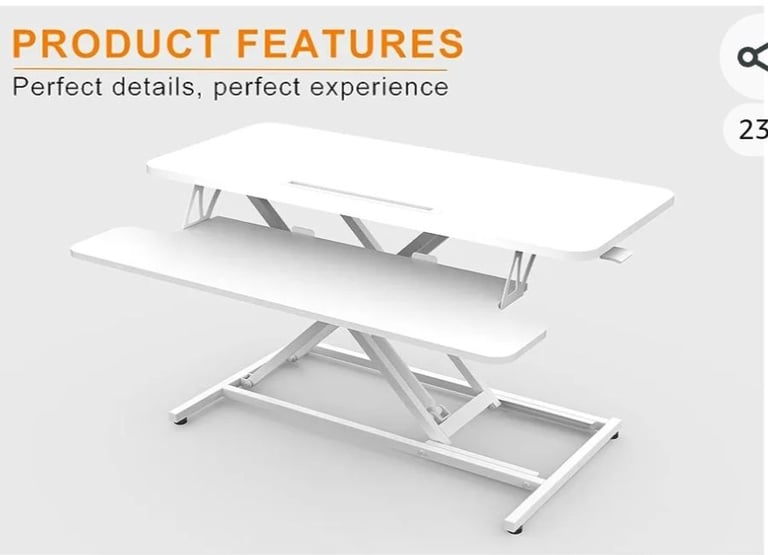ERGOMAKER Standing Desk Converter, 36"/91cm Wide. RRP.£140