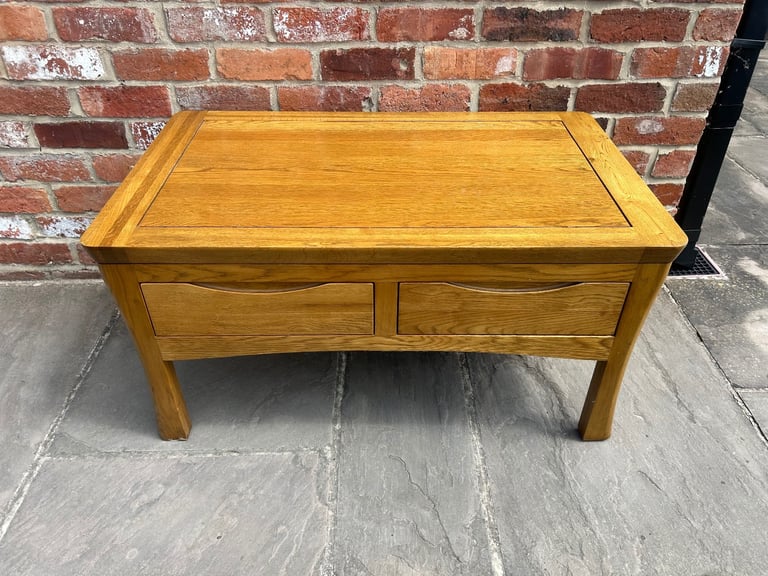 image for Rustic Solid Oak (Double-Sided) Coffee Table - Great Condition 