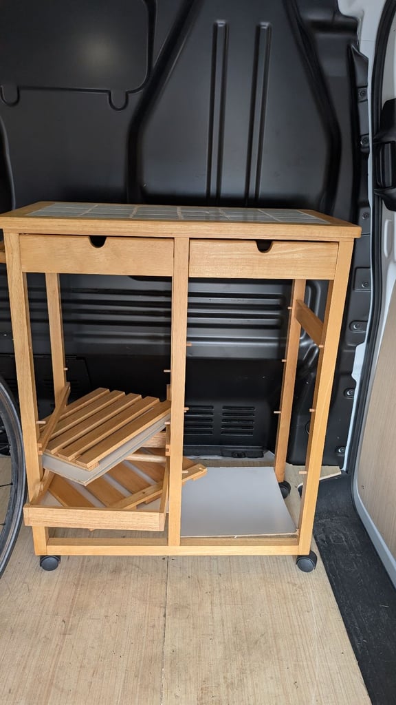 image for Wooden kitchen trolley with storage