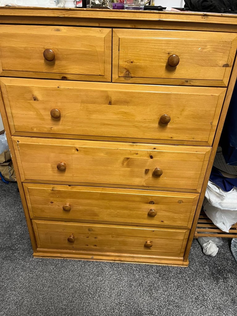 image for Solid Pine Chest of Drawers – 6 Drawer Unit