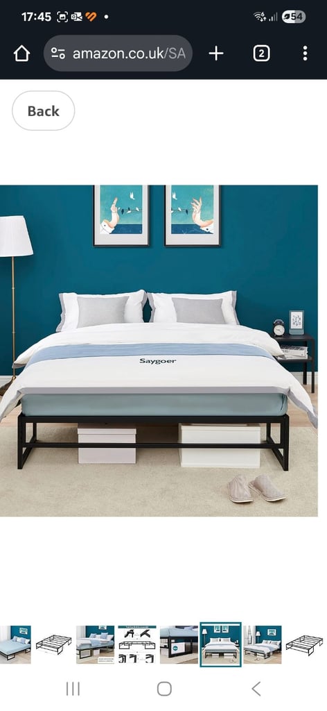 Double Bed Frame Base 31.5cm Metal Platform Mattress Foundation. RRP £65