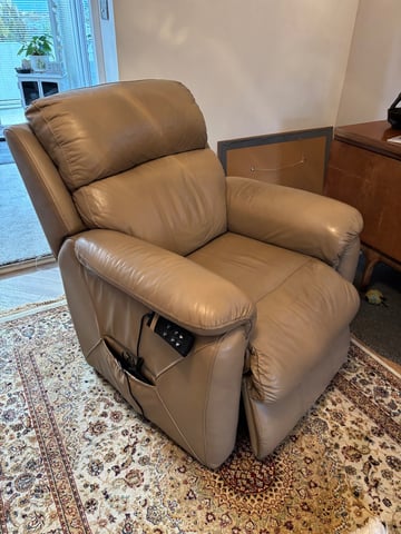 Remout brown leather reclining chair in Middleton, Manchester