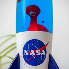 Nasa Rocket Lava Lamp, Retro Blue Red 48cm, Good Condition, Working Well