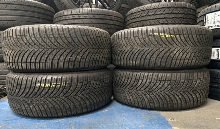 19 AXE ALLOY WHEELS ALLOYS RIMS GOODYEAR TYRES VW TRANSPORTER 5x120 ALL SEAON