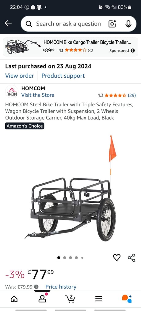 image for Steel Bike bicycle Trailer Wagon suspension 
