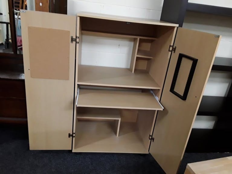 image for Brown office workstation/cupboard Low Cost Moves 2nd Hand Furniture STALYBRIDGE SK15 3DN