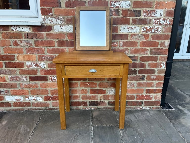 image for Oak Dressing Table with Mirror - Great Condition 