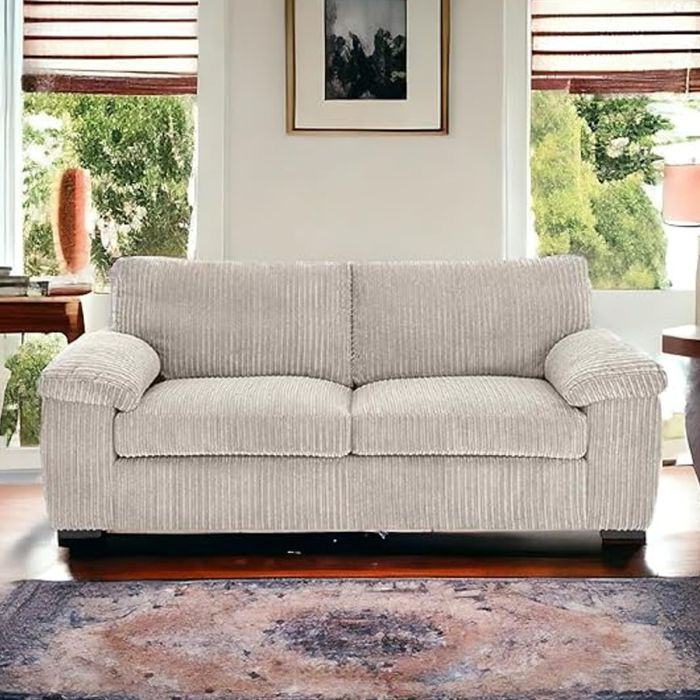 Brand New Sofa Set - Thomes Full Back Jumbo Cord L Shape Corner OR 3+2 Seater Sofa - Cream