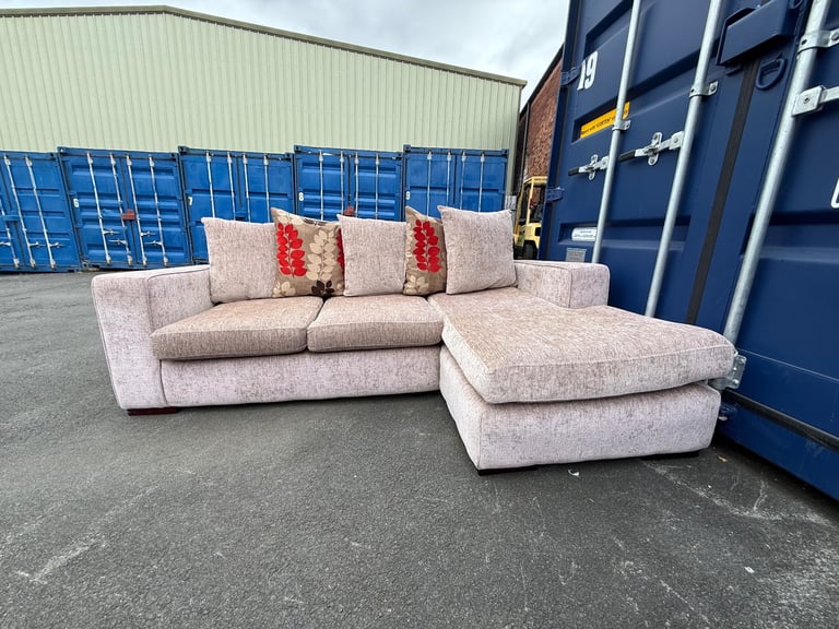 Beige L Shaped Corner Sofa 