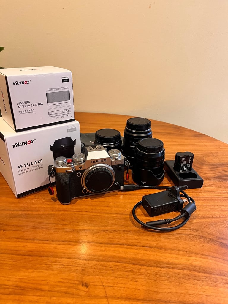 Fujifilm XT4 (Silver) + Viltrox 13mm f1.4, 33mm f1.4 & Fujinon 18-55
