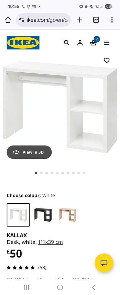 Ikea kallax desk new boxed white