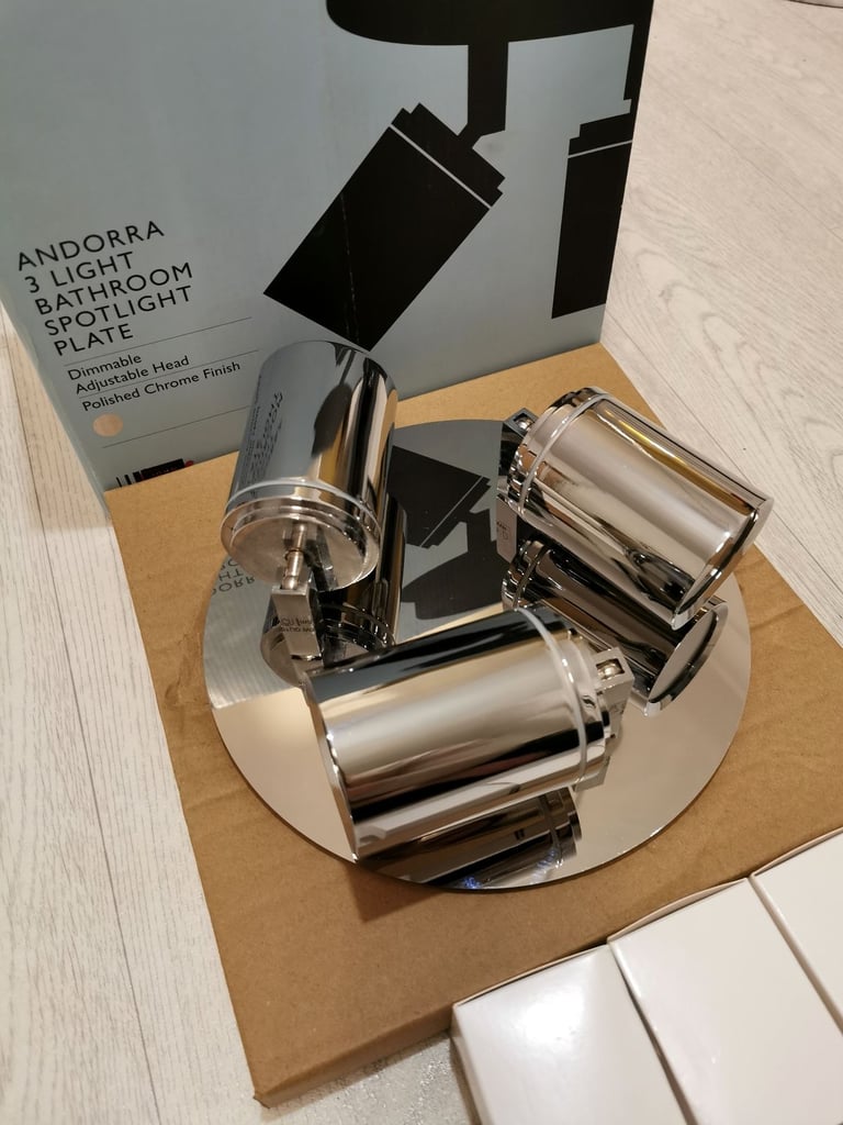 John Lewis Andorra LED 3 Arm Ceiling Plate Light Chrome RRP90 - Light number 2