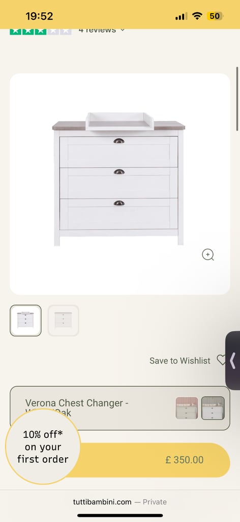 Tutti Bambini Verona Nursery Furniture - Wardrobe and Chest of Drawers