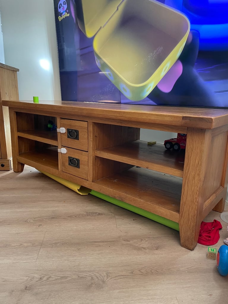 image for Solid oak unit with two draws 