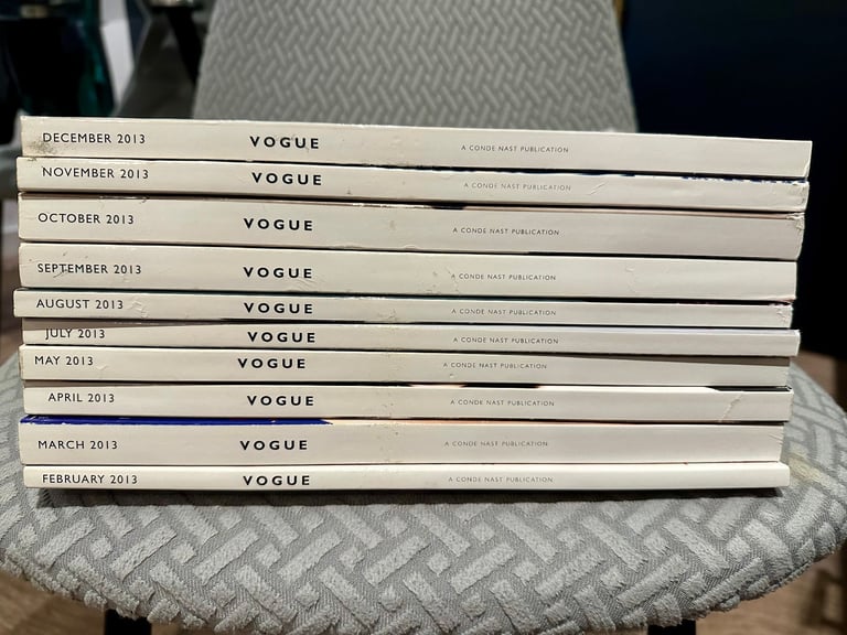 Vogue Magazine - 2013 - 10 Issue Bundle - Beyonce, Cara Delevingne, Kate Moss