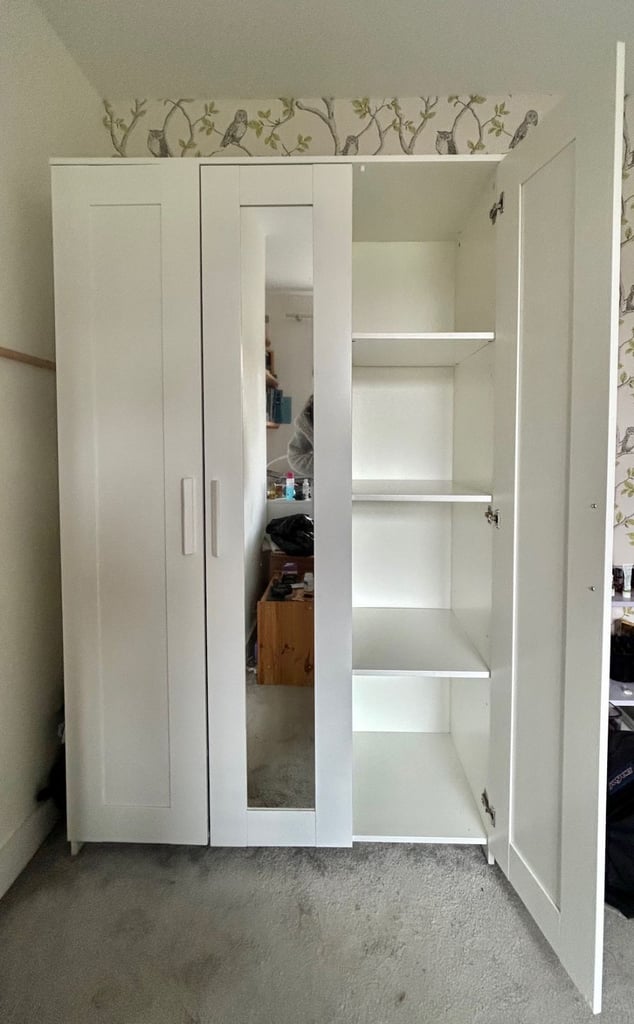 Ikea Brimnes 3 door wardrobe w mirror 190 x 117