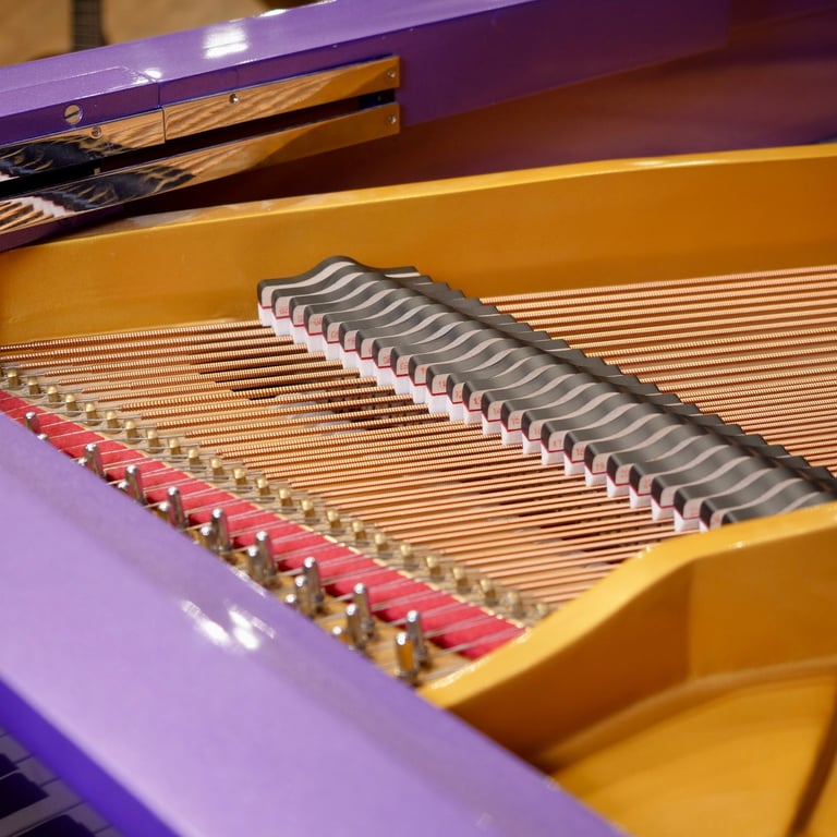 Bespoke Interior Square Grand Piano | Purple & Cream | Delivery, Stool, Tuning