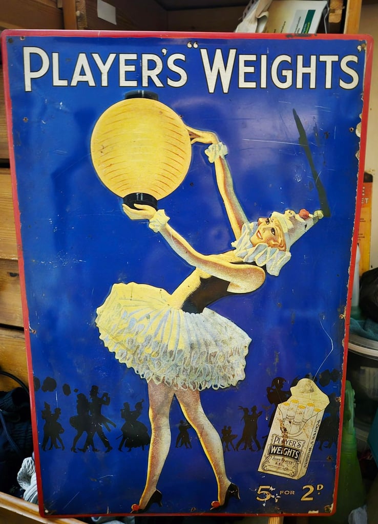 image for Player's Weights' reproduction advertising sign
