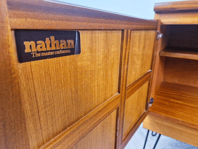 Nathan Parker Knoll Vintage Mid Century Medium Teak Danish Design Compact Sideboard Cabinet BL693