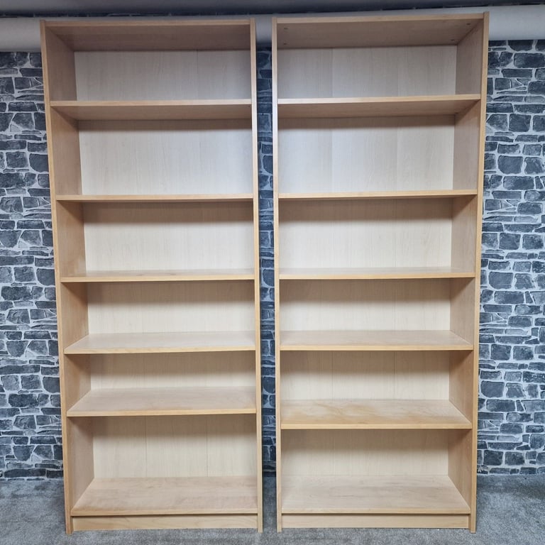 image for Pair of Tall Wooden Bookcases
